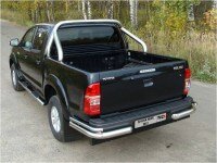 Пороги овальные с накладкой (TCC 120x60 мм) для Toyota Hilux 2012-