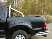 Пороги овальные с накладкой (TCC 120x60 мм) для Toyota Hilux 2012-