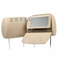 ПАРА 9-ТИ ДЮЙМОВЫХ ПОДГОЛОВНИКОВ С DVD И МОНИТОРАМИ ENVIX L0236 (БЕЖЕВАЯ КОЖА)